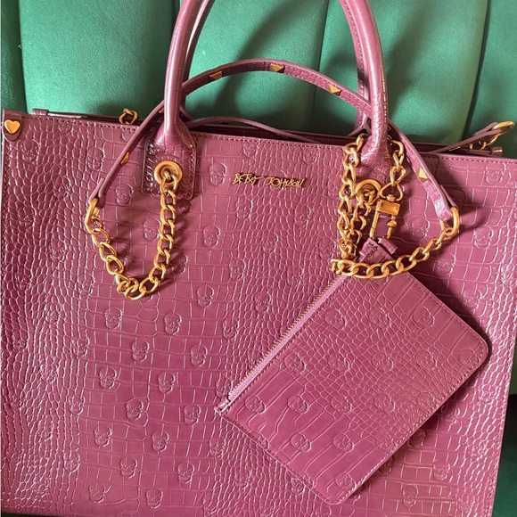 Betsy Johnson Tote w/Gold Accents - Brand New! - Picture 2 of 2